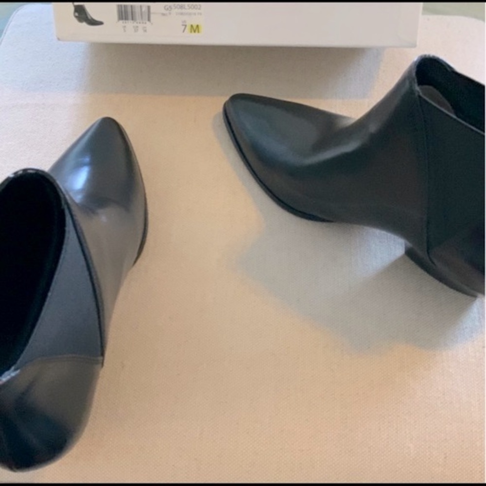 DIANE VON FURSTENBERG Nadie Black Leather Ankle Boots - Women’s Size 7 - New - Picture 4 of 5